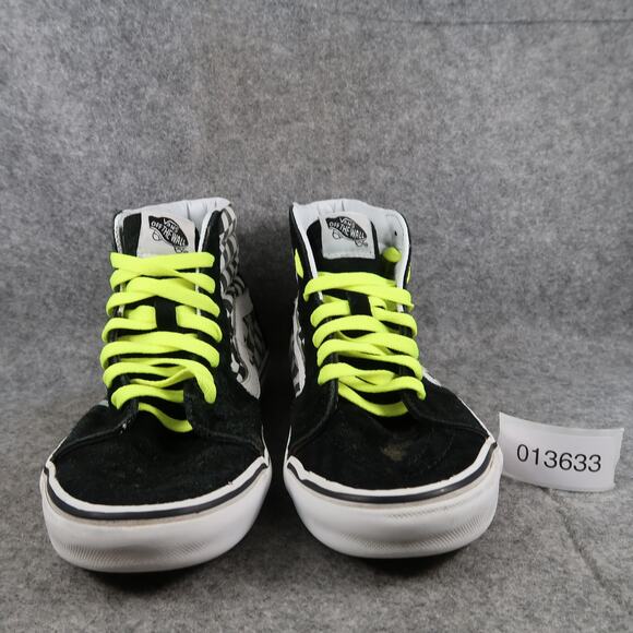 Vans Shoes Womens 9.5 Sk8 Hi Sneakers Checkered Suede Canvas Black White Casual - Picture 2 of 14